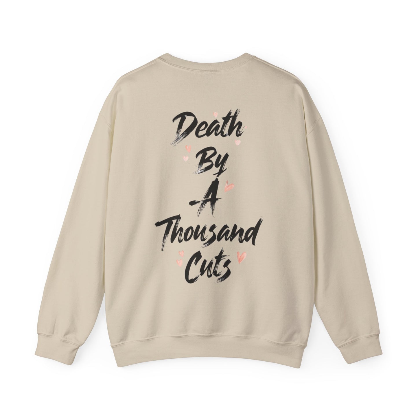 Death By A Thousand Cuts Crewneck, Swiftie Crewneck, Valentines Day Unisex Gildan Heavy Blend Crewneck,  Comfortable Cozy, Ribbed Collar