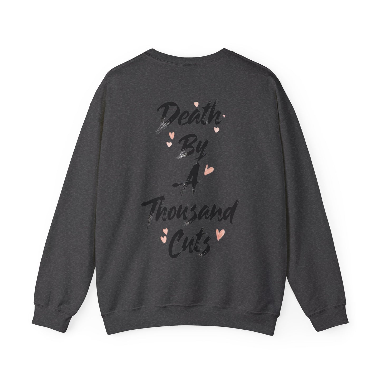 Death By A Thousand Cuts Crewneck, Swiftie Crewneck, Valentines Day Unisex Gildan Heavy Blend Crewneck,  Comfortable Cozy, Ribbed Collar