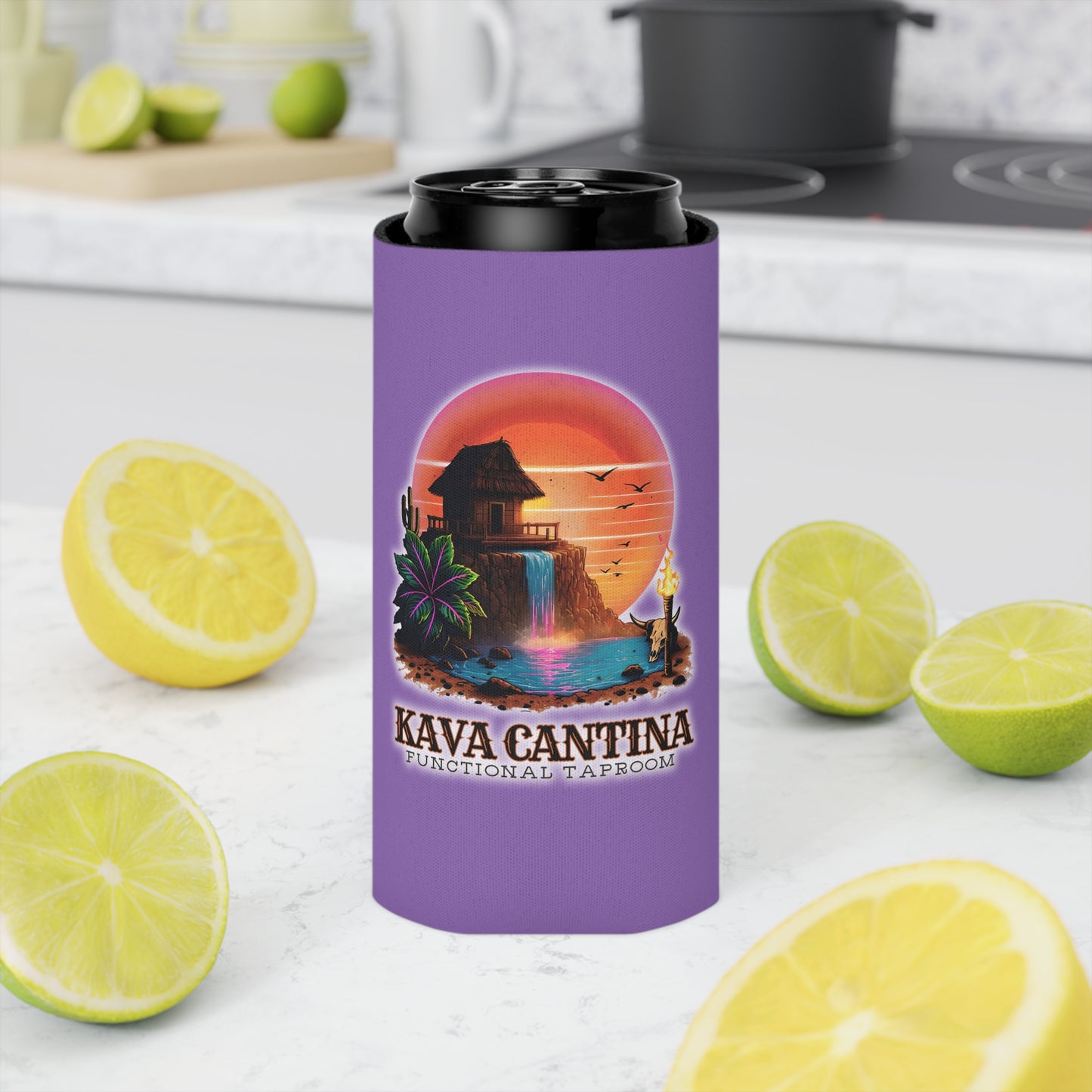 Custom Kav Order Can Cooler SLIM Koozie (LIGHT PURPLE)