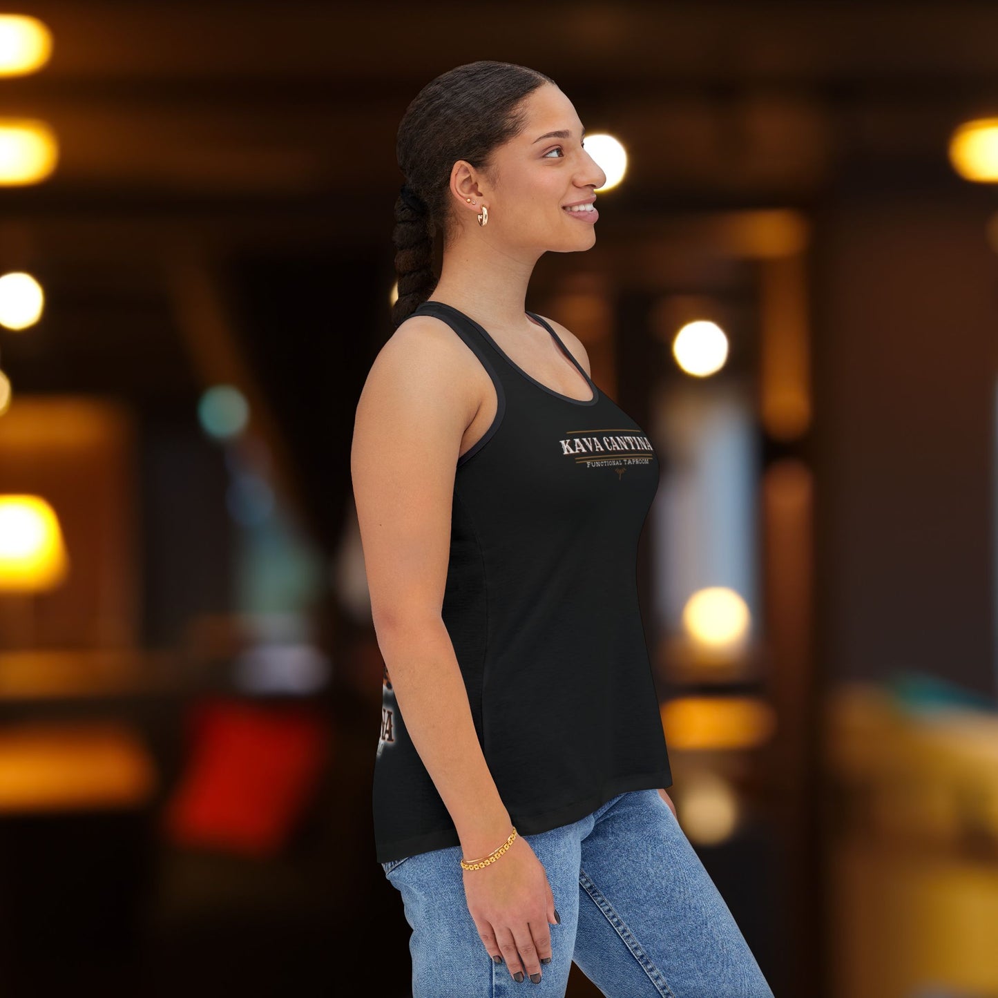 Custom Kav Order Racerback Tank Top with front and back design (BLACK)