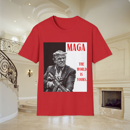 MAGA Vintage American Freedom Softstyle T-Shirt for Action Movie Fans, Lightweight Casual Comfort Tee with Long Lasting Print