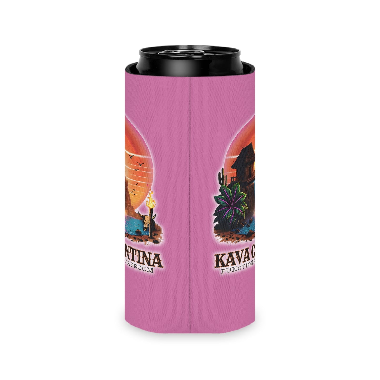 Custom Kav Order Can Cooler SLIM Koozie (LIGHT PINK)