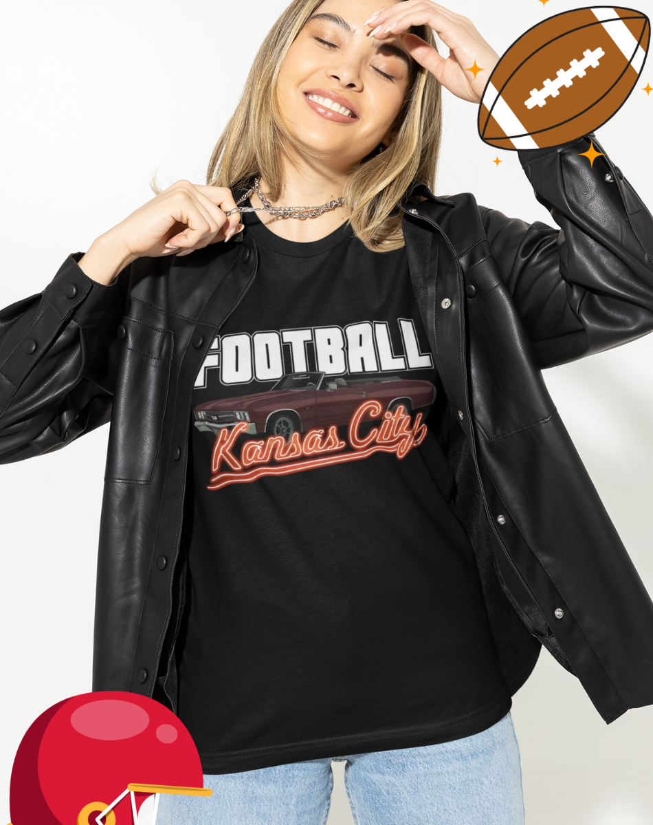 Football Kansas City Comfy Women's Oversized Tee- The Getaway Vintage Theft Auto Art Style -Kansas City Comfy Tee- Football Women's Tee