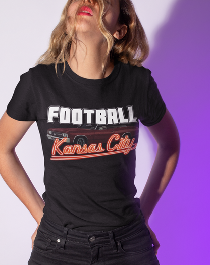 Football Kansas City Comfy Women's Oversized Tee- The Getaway Vintage Theft Auto Art Style -Kansas City Comfy Tee- Football Women's Tee