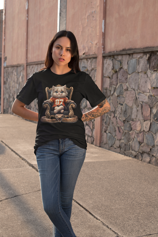 Cat Rep Comfy Kansas City Football Women's Comfy Tee ✨🖤🐈✨🖤🐈🏈❤️