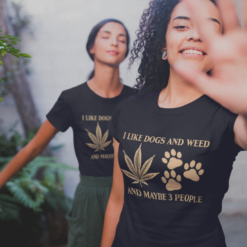 I Like Dogs and Weed Ultra Comfy Short Sleeve Tee Unisex Soft Style