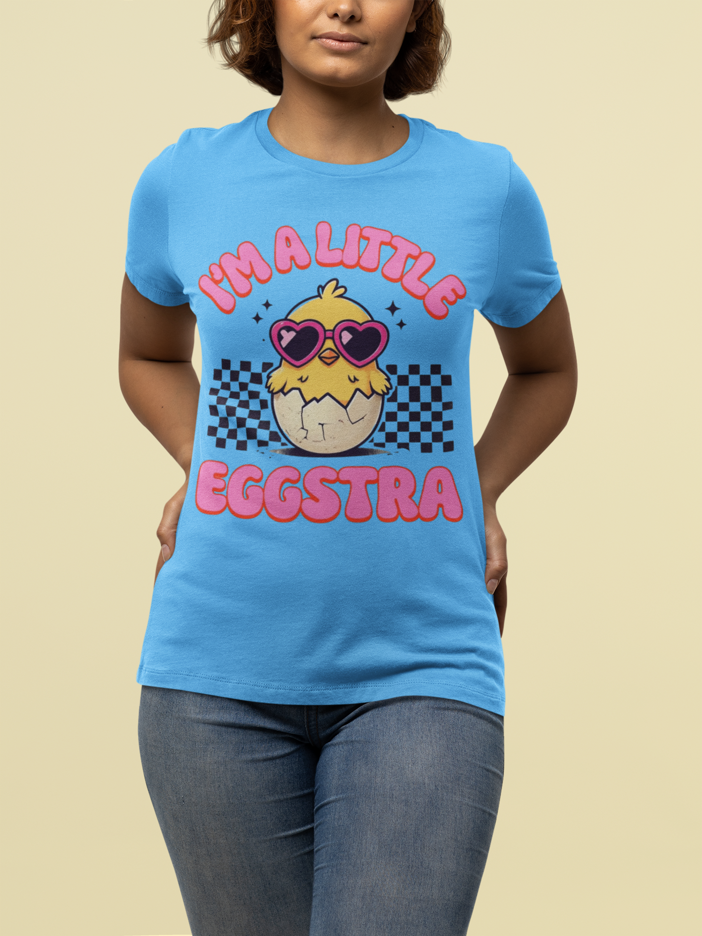 I'm A Little Eggstra Bella+Canvas Ultra Soft Tee Easter Short Sleeve T-Shirt