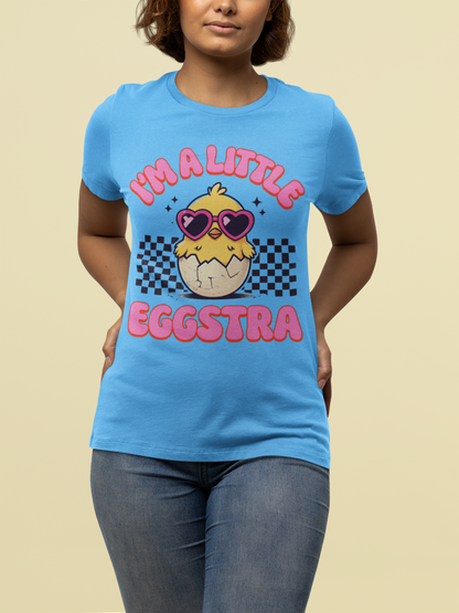 I'm A Little Eggstra Bella+Canvas Ultra Soft Tee Easter Short Sleeve T-Shirt