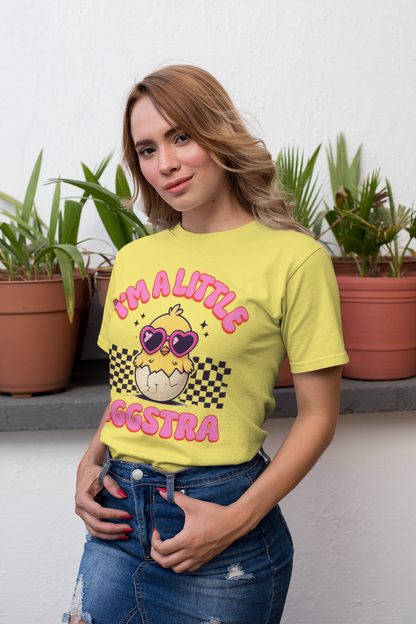 I'm A Little Eggstra Bella+Canvas Ultra Soft Tee Easter Short Sleeve T-Shirt