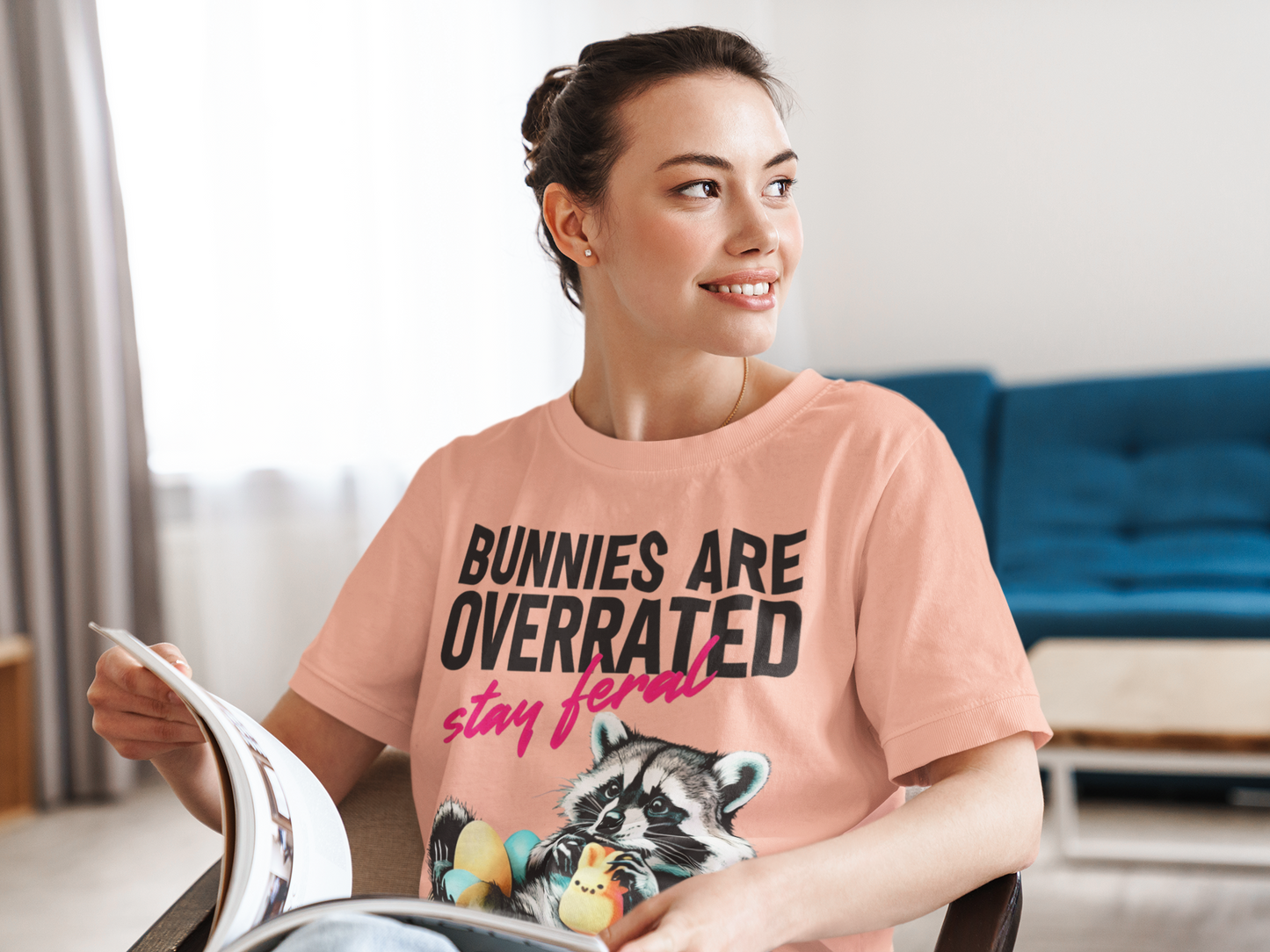 Bunnies Are Overrated Stay Feral Ultra Soft Bella+Canvas Vintage Style Short Sleeve Tee