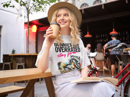 Bunnies Are Overrated Stay Feral Ultra Soft Bella+Canvas Vintage Style Short Sleeve Tee