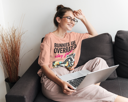 Bunnies Are Overrated Stay Feral Ultra Soft Bella+Canvas Vintage Style Short Sleeve Tee
