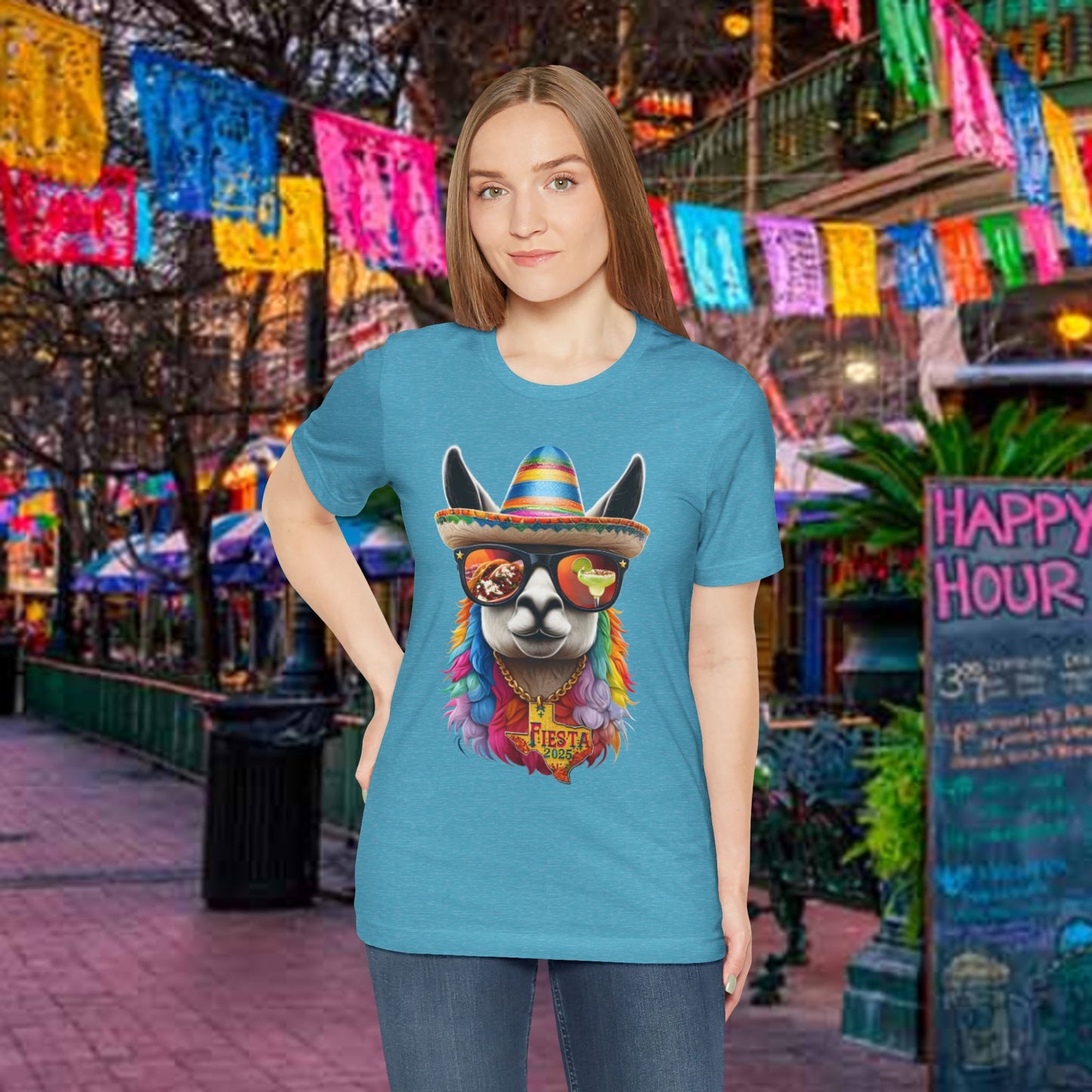 Fiesta 2025 Texas Llama Bella+Canvas Ultra Soft Unisex Short Sleeve Tee