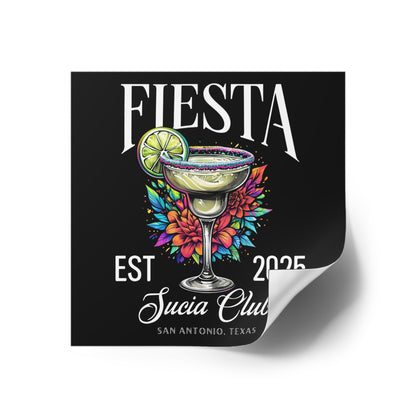 FIESTA Sucia Club Square Stickers, Indoor\Outdoor 3 inch by 3 inch