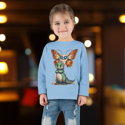 Kaiju Toddler Dinosaur| Moth Long Sleeve T-Shirt