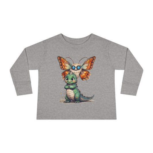 Kaiju Toddler Dinosaur| Moth Long Sleeve T-Shirt