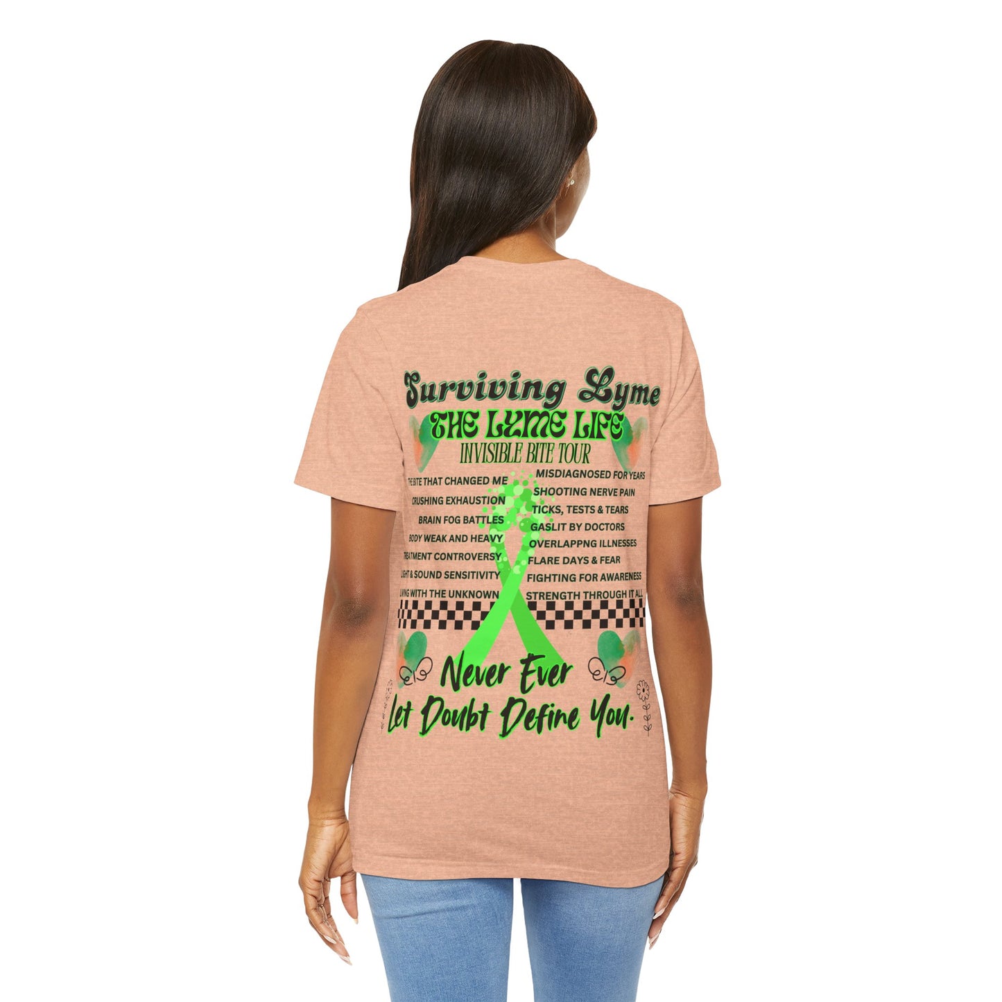 Surviving Lyme The Lyme Life Invisible Bite Tour - Bella+Canvas Ultra Soft Tee. Vintage Band Tee Style