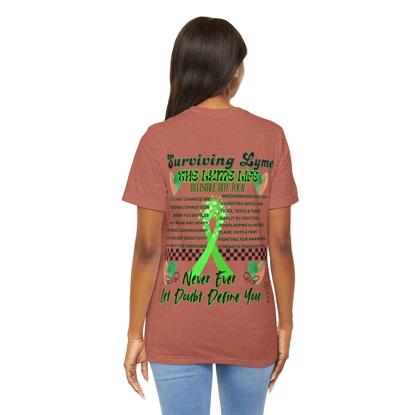 Surviving Lyme The Lyme Life Invisible Bite Tour - Bella+Canvas Ultra Soft Tee. Vintage Band Tee Style