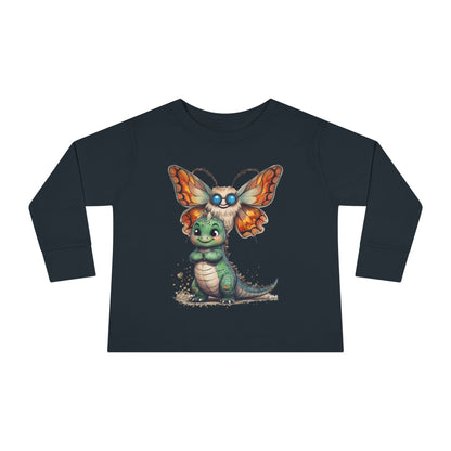 Kaiju Toddler Dinosaur| Moth Long Sleeve T-Shirt