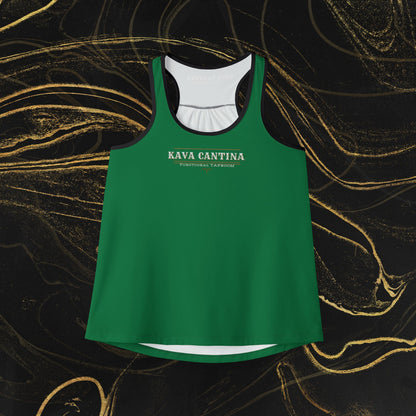 Custom Kav Order Racerback Tank Top with front and back design (DARK GREEN)