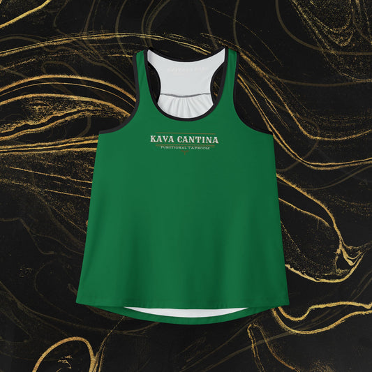 Custom Kav Order Racerback Tank Top with front and back design (DARK GREEN)