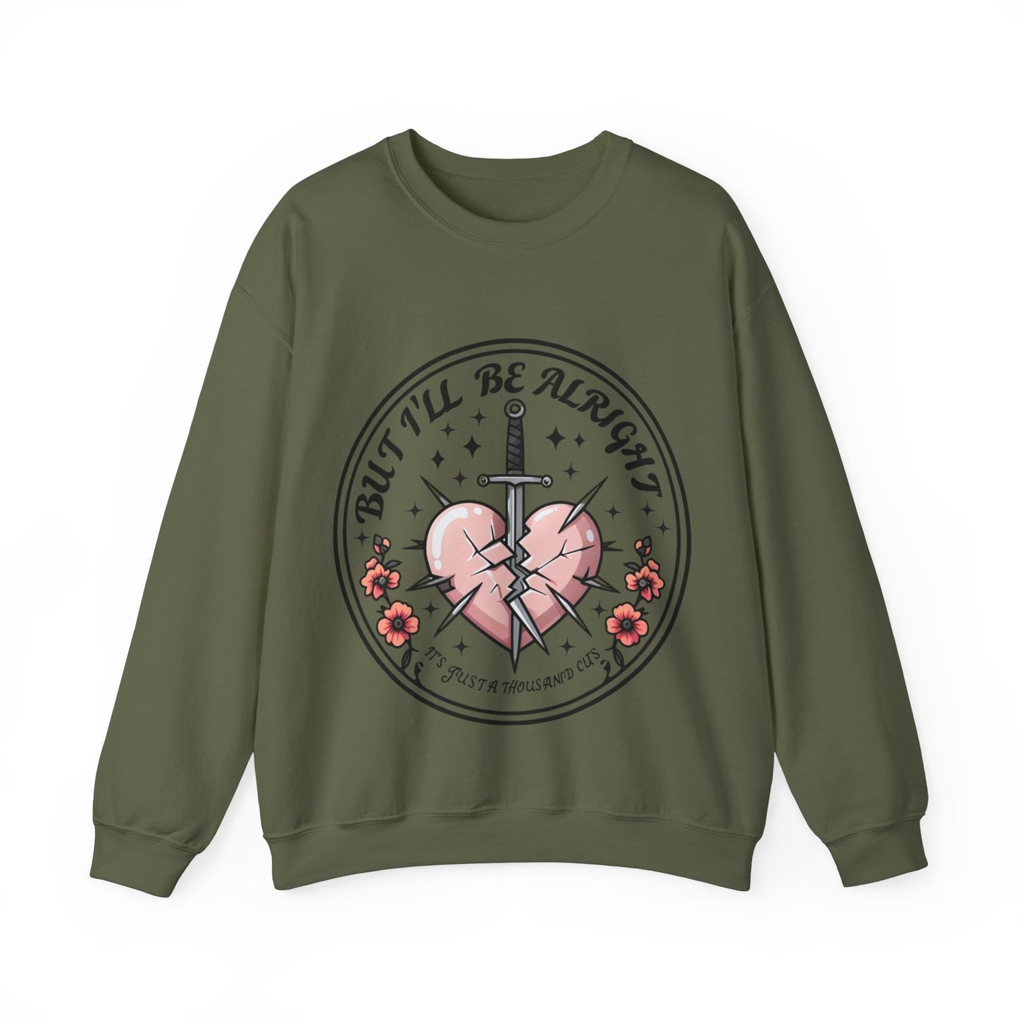 Death By A Thousand Cuts Crewneck, Swiftie Crewneck, Valentines Day Unisex Gildan Heavy Blend Crewneck,  Comfortable Cozy, Ribbed Collar