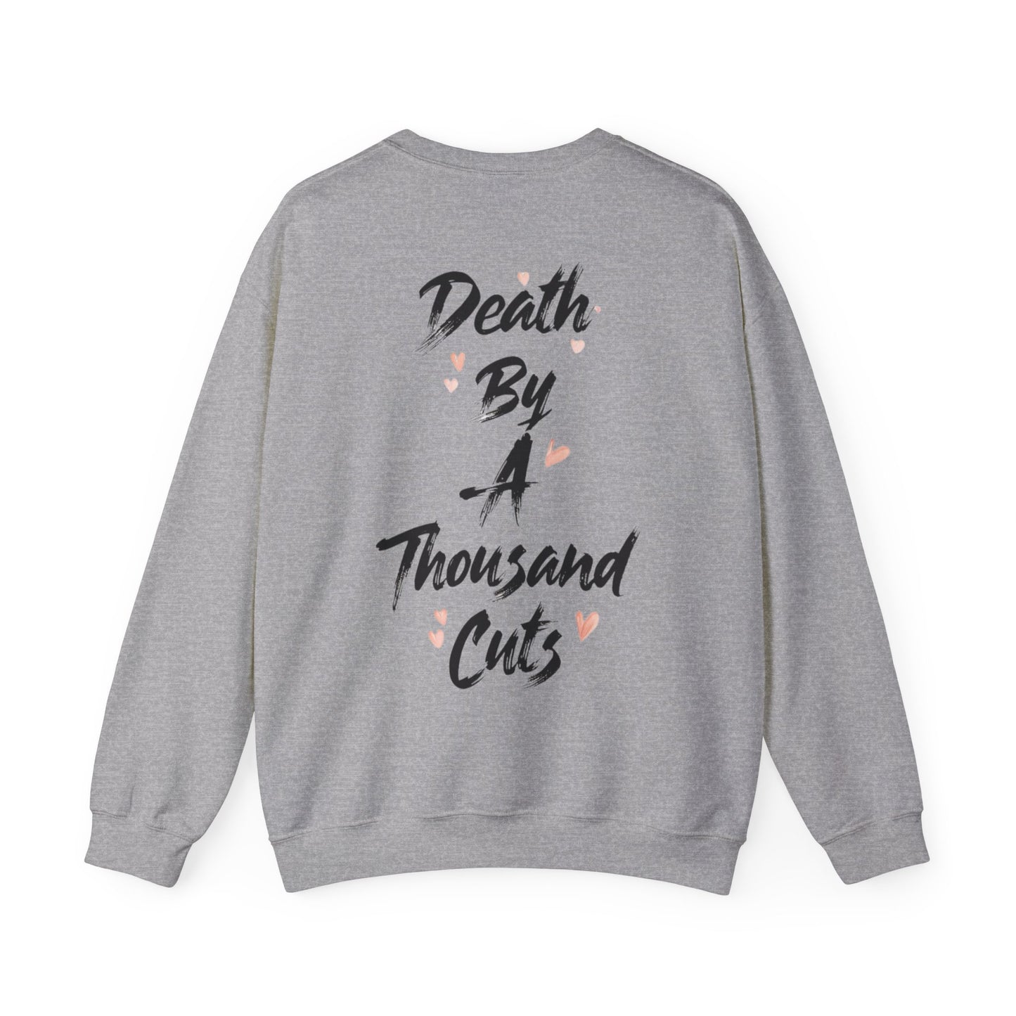 Death By A Thousand Cuts Crewneck, Swiftie Crewneck, Valentines Day Unisex Gildan Heavy Blend Crewneck,  Comfortable Cozy, Ribbed Collar