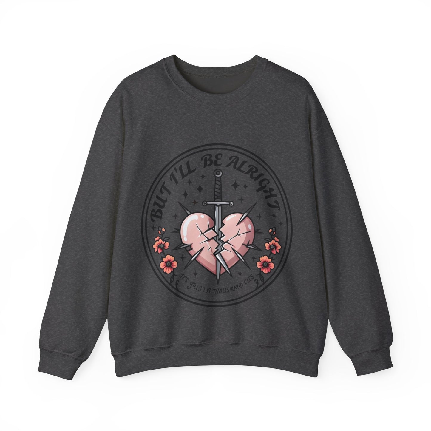 Death By A Thousand Cuts Crewneck, Swiftie Crewneck, Valentines Day Unisex Gildan Heavy Blend Crewneck,  Comfortable Cozy, Ribbed Collar