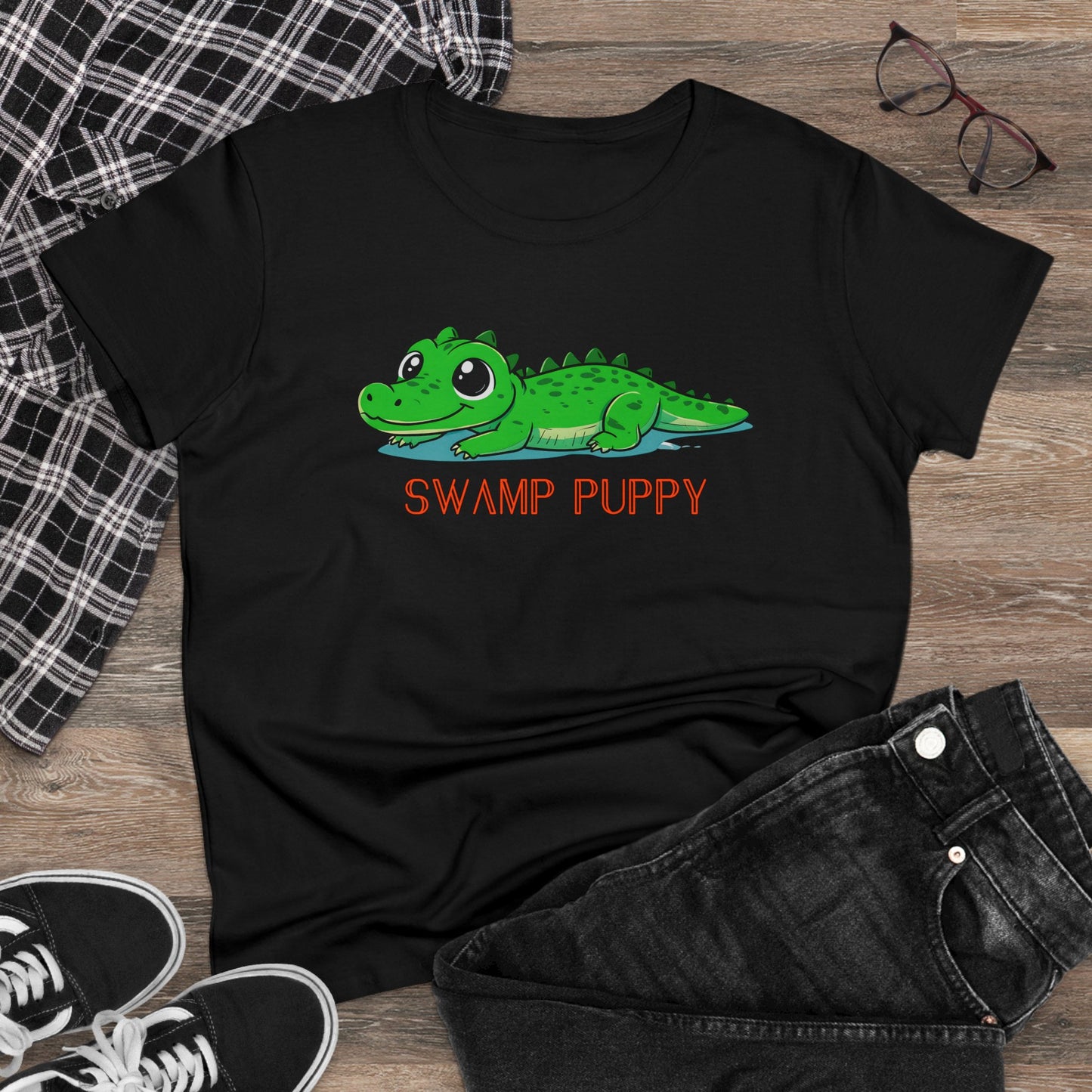 Swamp Puppy Comfy Midweight Sculpted Tee. Sweet and Sporty Collection ✨🧡🏈💙🐊