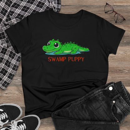 Swamp Puppy Comfy Midweight Sculpted Tee. Sweet and Sporty Collection ✨🧡🏈💙🐊